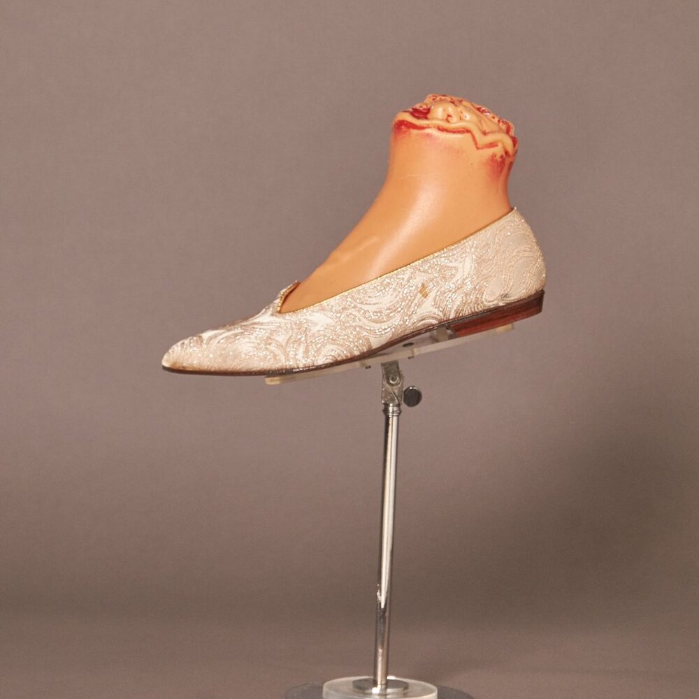 1960s Oomphies Gold Ivory Flats Sparkly Shoes